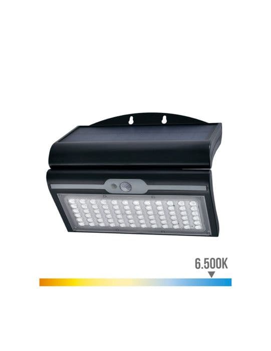 Solar Vägglampa 6W 430Lm 6.500K Med Sensor Svart Färg Edm