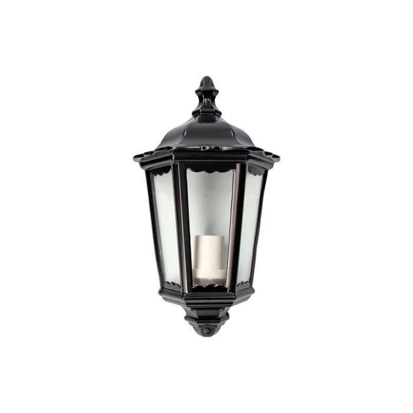 Vägglampa i aluminium och svart glas Milan EDM - GENERIQUE - 25x12x43cm - IP44 E27 100W