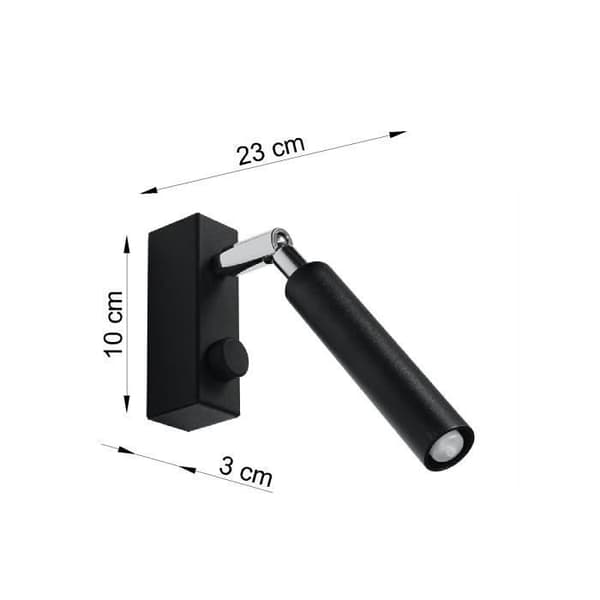 EYETECH 1 Modern Loft Design Vägglampa för Sovrum Vardagsrum Trappa Korridor - Svart