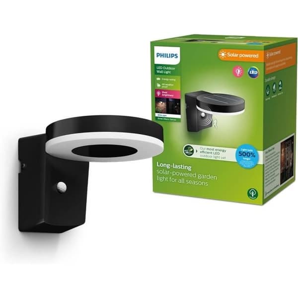 Utomhus solarmarkering - Philips - Zonal - Rörelsedetektor - 1.3 W - Svart Svart