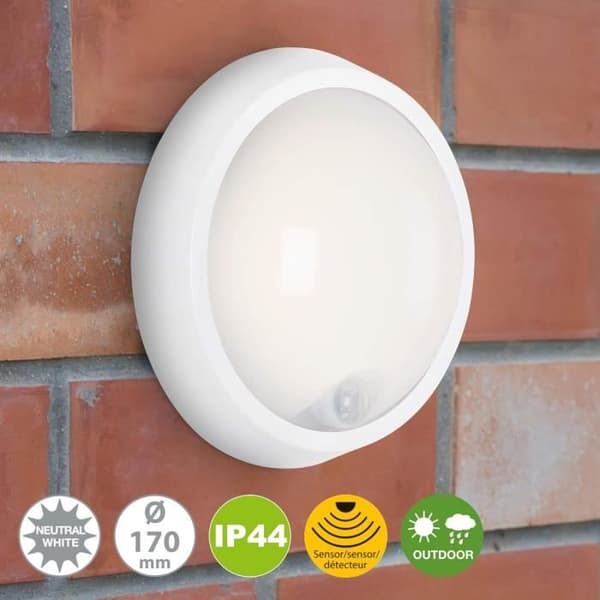 Briloner - Utomhus LED-lampa med rörelse detektor och skymningssensor, 12 Watt, 1.150 ljusflöde, 4.000 Kelvin