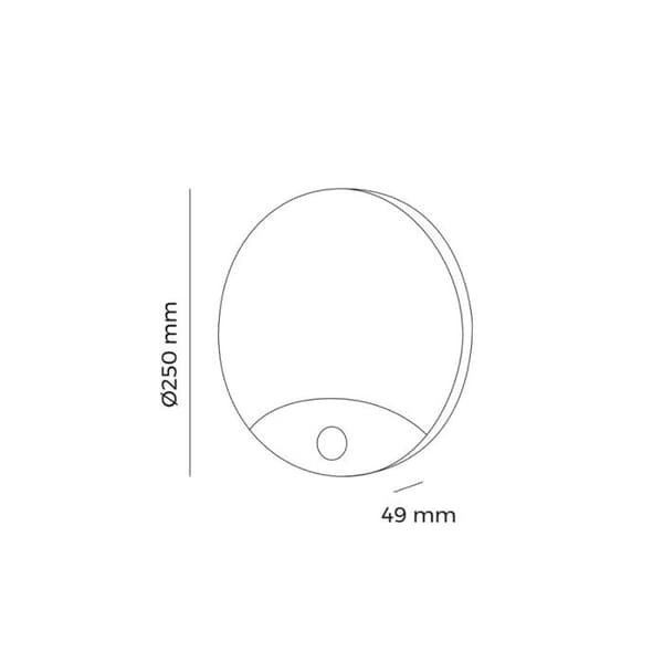 Rund Vägglampa med Sensor Led EDM 15W 4000K 1250 Lumen 250x49mm