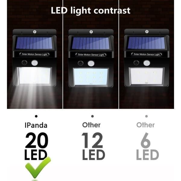 4 st 20 LED Solcellslampa Utomhus - Trädgårdslampa - Utomhusbelysning