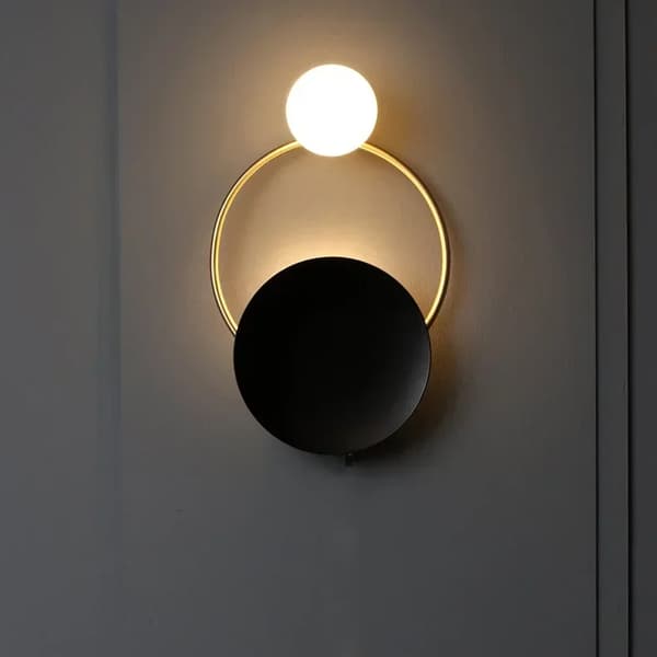 Nordisk Vägglampa, LED-lampor ingår, Väggmonterad, Svart färg,Trikolor dimning, B (43X28CM)