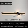 Miniatyrbillede 2 af 2: LED Væglampe, Guld Finish, 122 cm Længde,Trekolors lys, sort 92 cm