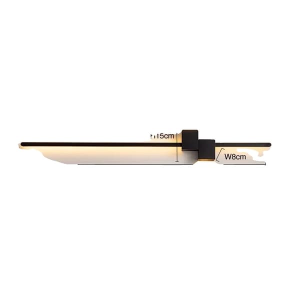 LED Vägglampa, Guldfinish, 122 cm Längd,Varm vit utan fjärrkontroll, svart 62 cm