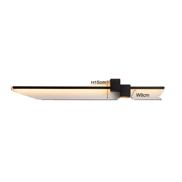 LED Væglampe, Guld Finish, 122 cm Længde,Trekolors lys, sort 122 cm