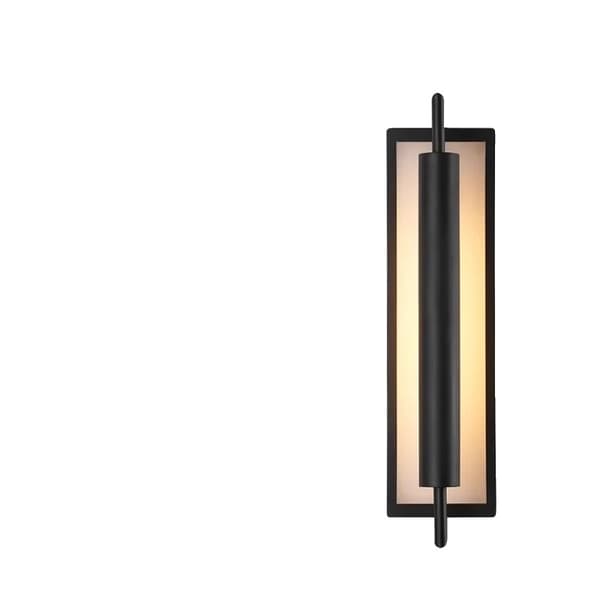 Vägglampa, 14 cm bredd, LED-ljuskälla,Varm vit (2700-3500K), svart