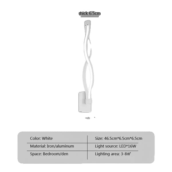 Modern LED Vägglampa, Smidesjärn, Korridor/Sänggavel Design,C-Vit, Vitt ljus