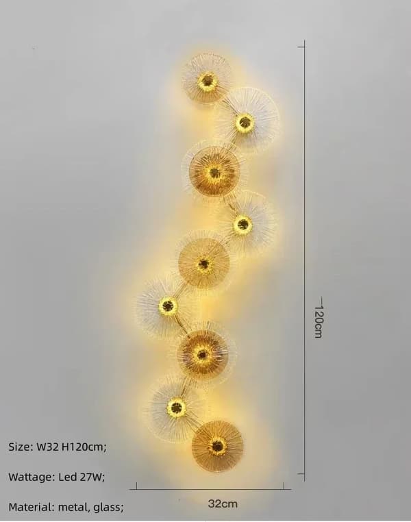 Modern LED Vägglampa, Varmt Ljus, Väggmonterad,varmt ljus, 9 ljus