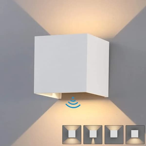 LED 12W vägglampa, justerbar strålvinkel, vattentät IP65, utomhusbelysning, 3000K, lämplig för inomhus/utomhus Motion-sensing version