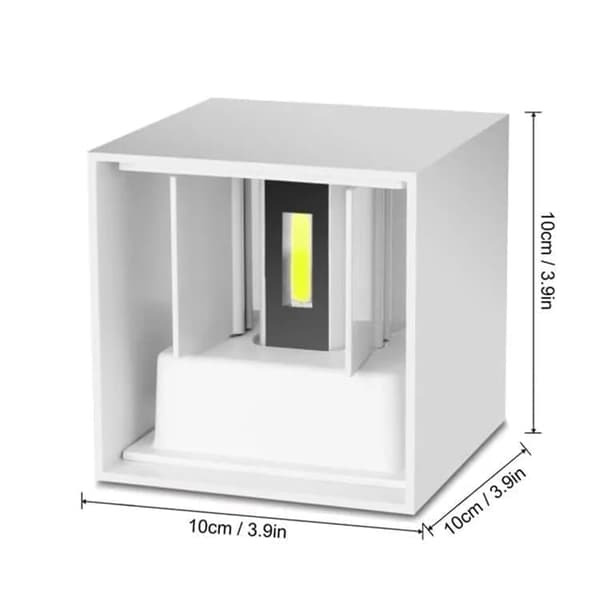 LED 12W vägglampa, justerbar strålvinkel, vattentät IP65, utomhusbelysning, 3000K, lämplig för inomhus/utomhus