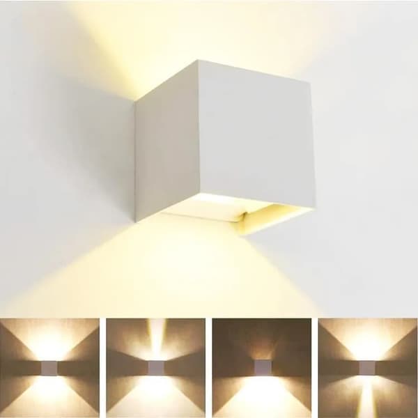 LED 12W vägglampa, justerbar strålvinkel, vattentät IP65, utomhusbelysning, 3000K, lämplig för inomhus/utomhus