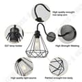 Miniatyrbild 3 av 4: TD® iDEGU Set med 2 svart järn Metall Diamantformad vägglampa, smidesbur Lampskärm Ljuskrona Industriell retrolampa E27 för Cu