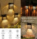 Miniatyrbild 4 av 4: INN Vägglampa 4st IPX4 Solar Vägglampa med 2 Ljuslägen 3000K 20LM Vattentät Vägglampa för Korridor Trädgård Yard