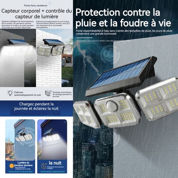 INN Outdoor LED Solar Light IP65 Vattentät Människokroppsinduktion med rörelsesensor 150LED Allt-i-ett Solar Spotlight