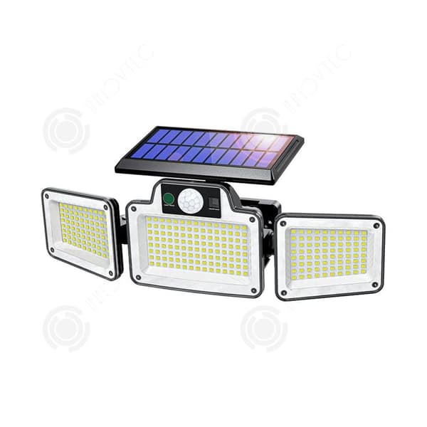 INN Utomhussollampa 280 LED-chips 2400mAH 3-huvuden IP65 utomhusbelysning med rörelsedetektor trädgårdsvägglampa