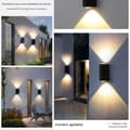 Miniatyrbild 3 av 4: INN Vägglampa i aluminium med dubbelt huvud 6w vattentätt varmt ljus för inomhus och utomhus trädgårdslampor LED-lampor