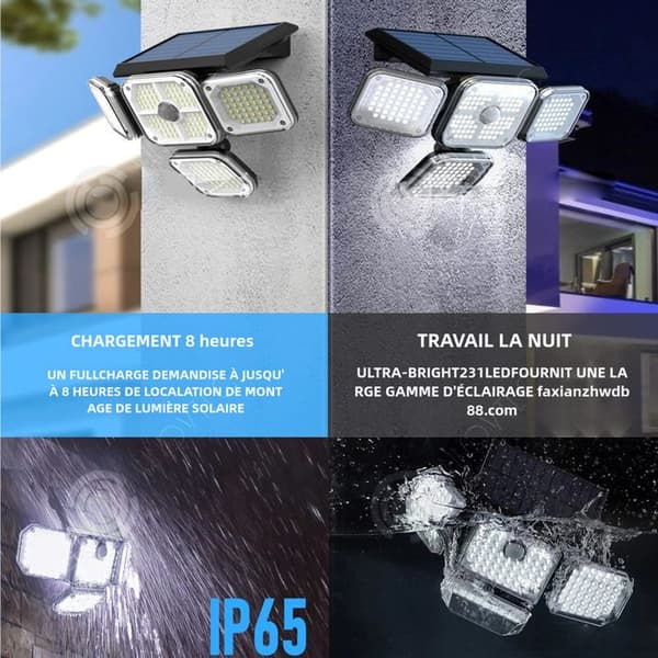 INN Solar lampa 2 stycken IP65 med tre driftlägen utomhus solar ljus med rörelsedetektor jordfyr