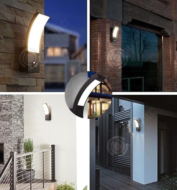 INN Vägglampa 3 st IP65 Utomhusvägglampa 220W Människokroppssensor Vägglampa Landskapsljus för Corridor Garden C
