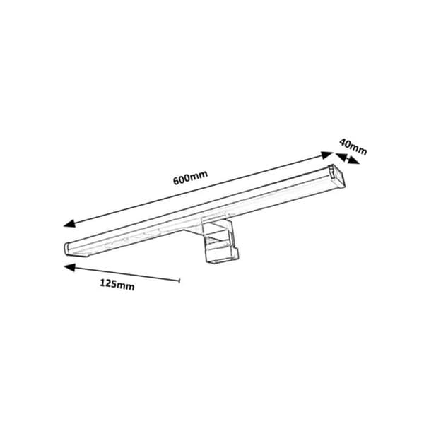 Applikationsbelysning för badrum Rabalux, 12W LED, IP44, design i krom, Levon