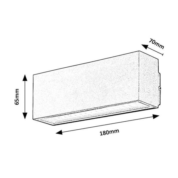 Lampe Rabalux, vägglampa, utomhus, LED, 10W, IP54, Mataro, svart