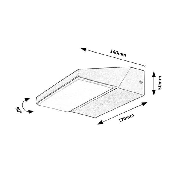 Applikationslampa, Rabalux, utomhus, väggmontering, LED, 13W, IP65, Senica