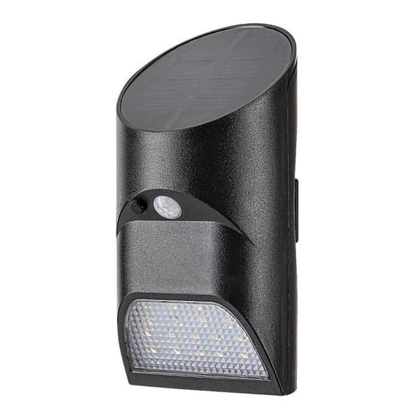 Utomhus solapa med plastskärm och rörelsedetektor Rabalux Sepik 3,6W - svart - 8,5x17x8,5 c Svart