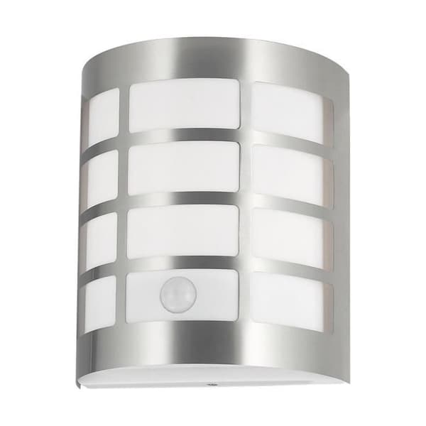 Utomhus vägglampa med rörelsedetektor Rabalux Sevilla E27 MAX 11W - satin krom - 11x21,5x16,5 cm