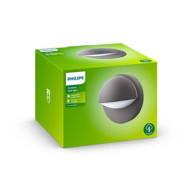 Vattentät utomhuslampsökare LED JUNE E27 IP44 antracit Philips
