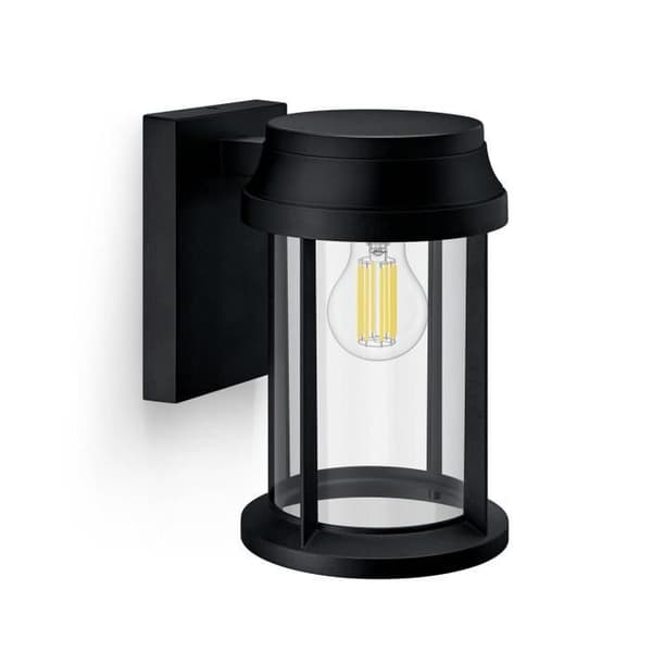 Utomhusvägglampa - PHILIPS - BELLINI - E27 - IP44 - Aluminium, Glas - Svart