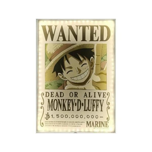 Neon vägglampa One Piece Wanted Luffy - TEKNOFUN