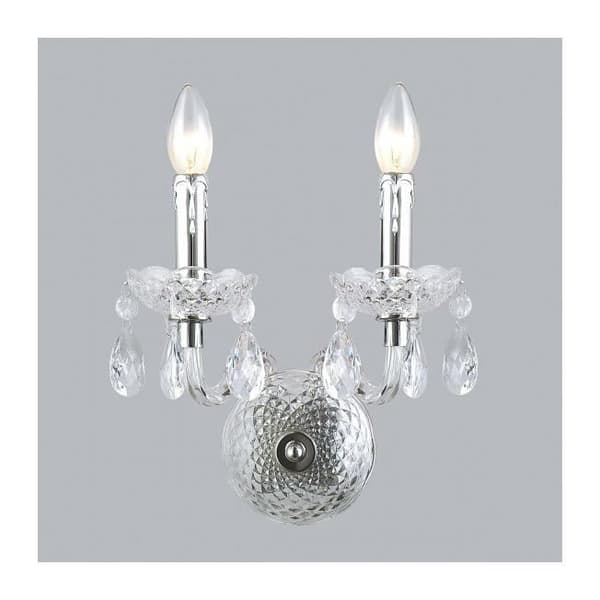Vägglampa - ITALUX - Whiz Chrome - Kristall - Metall - E14 40W