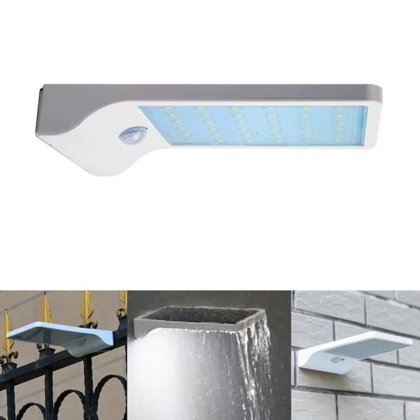Paket med 2 utomhussolljus med rörelsesensor 36 LED trådlös vattentät IP65 för trädgårdsterrass (varmvit)
