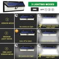 Miniatyrbild 2 av 4: Solarlampa vägglampa TEMPSA - 118 LED med detektor IP65 Vattentät för trädgårds utomhusbelysning