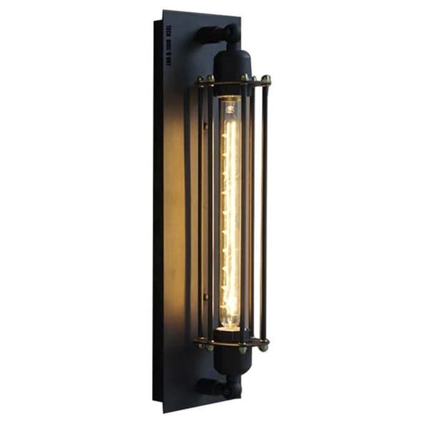 TD® Vägglampa 1 Pack Retro Industrial Black Metal Edison Flute Vägglampa