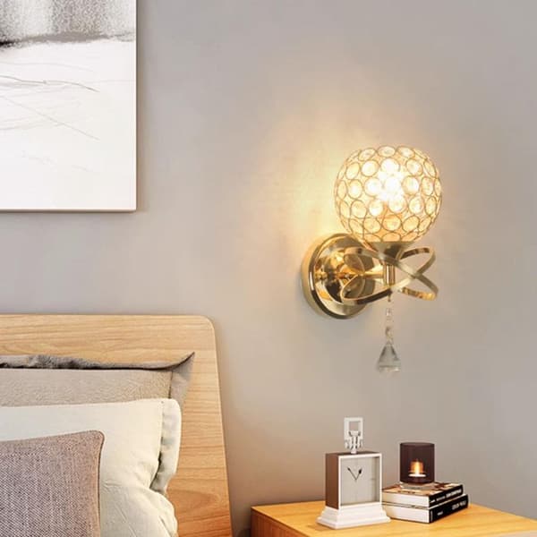 TD® LED Vägglampa Kristall Vägglampa E27 LED-lampor Sovrumstrappa Lampa Guld