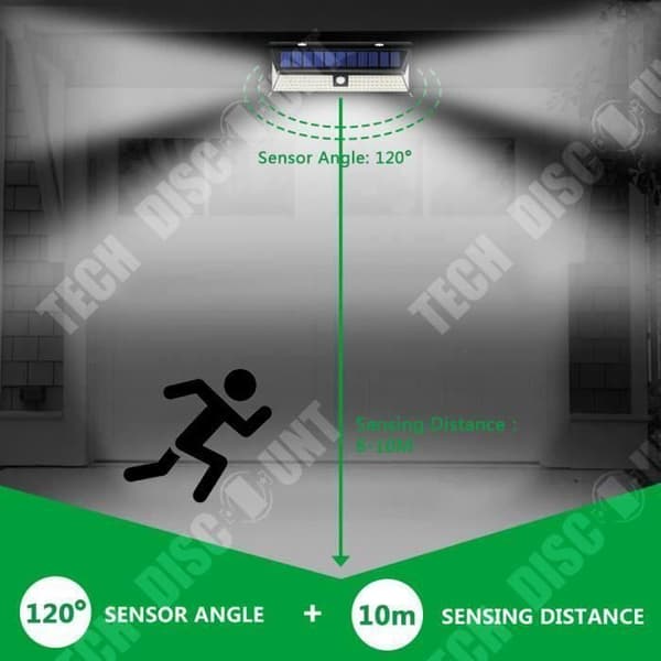 TD® 118 LED Solar Vägglampa med Sensor IP65 Vattentät för trädgårds utomhusbelysning