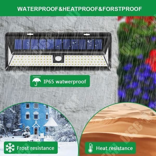 TD® 118 LED Solar Vägglampa med Sensor IP65 Vattentät för trädgårds utomhusbelysning