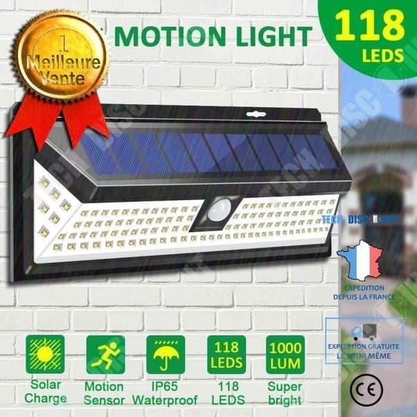 TD® 118 LED Solar Vägglampa med Sensor IP65 Vattentät för trädgårds utomhusbelysning