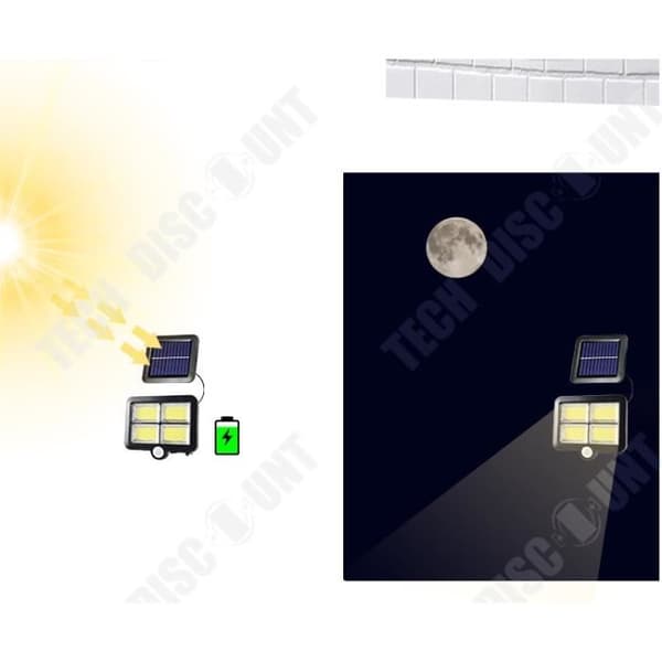 TD® 120 LED IP65 Vattentät COB Super Bright Solfångare Vägglampa Split Induktion Solar Light för utomhusträdgård