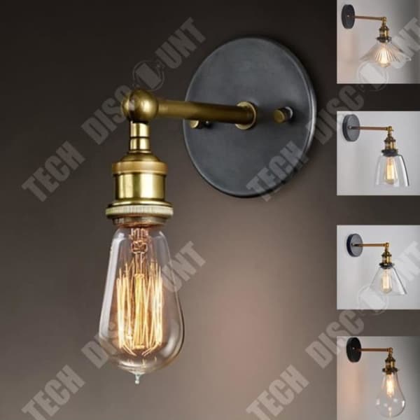 TD® SPLINK Retro vägglampa E27 - Industriell stil - Justerbar - Mässingsfinish