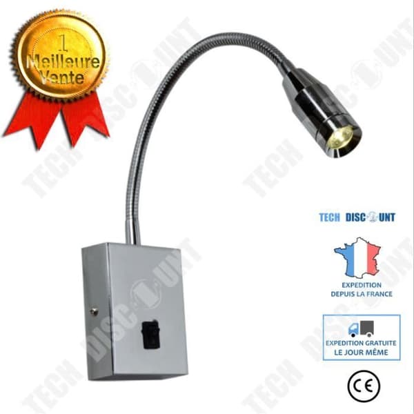 TD® PIPOFLEX vägglampa, silvergrå, 4W, 3000K