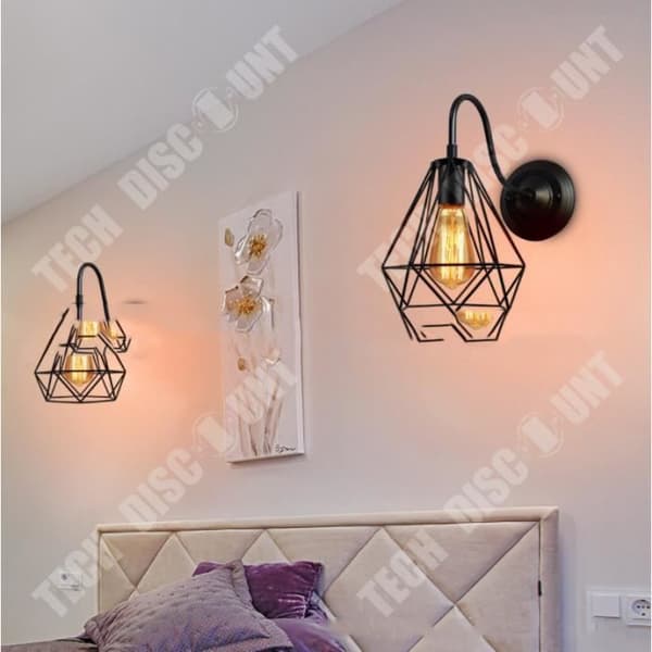 TD® Retro Vägglampa Sconce inomhus Lätt industriell järnskärm Diamond Sovrum Korridor Restaurang