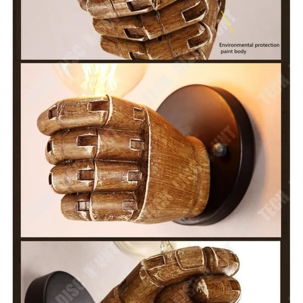 TD® Sconce Lampa Industriell Loft Antik Vintage Retro Stil Handmålad - Vägglampa imiterat handtag - Brun