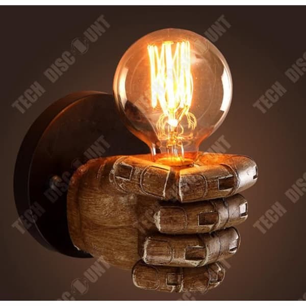 TD® Sconce Lampa Industriell Loft Antik Vintage Retro Stil Handmålad - Vägglampa imiterat handtag - Brun