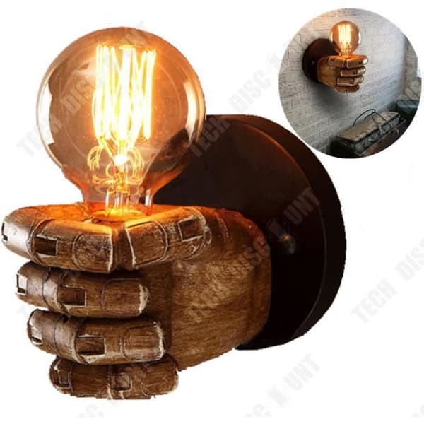 TD® Sconce Lampa Industriell Loft Antik Vintage Retro Stil Handmålad - Vägglampa imiterat handtag - Brun