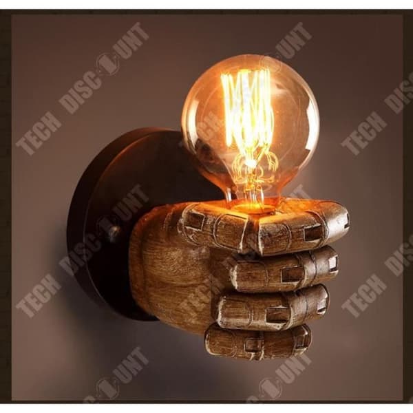 TD® Retro Fist Vägglampa-Harts Industriell stil Loft Vägglampa-Antik dekoration Vägglampa-Vardagsrum B