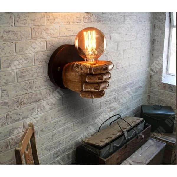 TD® Retro Fist Vägglampa-Harts Industriell stil Loft Vägglampa-Antik dekoration Vägglampa-Vardagsrum B