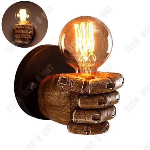 TD® Retro Fist Vägglampa-Harts Industriell stil Loft Vägglampa-Antik dekoration Vägglampa-Vardagsrum B